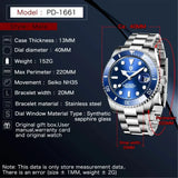 Top Brand Fashion Men's Sports Automatic Mechanical Watch - NH35 Stainless Steel Sapphire Waterproof Wristwatch