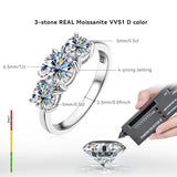GRA Certified Sparkling Moissanite Diamond Engagement Ring for Women 925 Sterling Silver Wedding Fine Jewellery