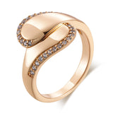 Splendid 14K Rolled Rose Gold Vintage Pave Setting Style Glossy AAA Zircon Diamonds Ring - Fine Jewellery