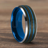 Double Groove Dome Polishing with Chamfering New Men's and Women's Tungsten Ring