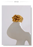 18K Gold High Quality Stainless Steel Metal Heart Tassel Handmade Exclusive Design Ring