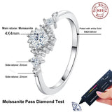 Charming 0.4ct Princess Cut VVS1 D Colour Moissanite  Silver Promise Engagement Ring