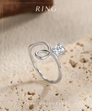 Fashion Irregular Line Design AAAA Lab Created Diamond 925 Sterling Silver Ring