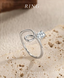 Fashion Irregular Line Design AAAA Lab Created Diamond 925 Sterling Silver Ring