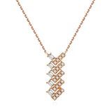 Trendy Geometric 14K Filled Rose Gold AAA Zircon Diamonds Necklace For Women  Daily Party Fine Jewellery