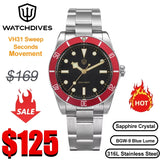Sweep Second Movement Sapphire Crystal 20 Bar Waterproof  Luminous Watches