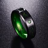 New Arrival Green Carbon Fiber Dragon Tungsten Carbide Rings for Woman Men - Popular Wedding Rings - The Jewellery Supermarket