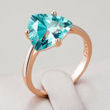 14K Rolled Gold Romantic Green AAA Zircon Crystal Luxury Bridal Rings Fine Jewellery