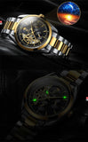 New Tourbillon Hollow-out Automatic Waterproof Mechanical Leisure Luminous Moon Phase Sports Men's Watches