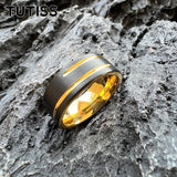 Special Groove Finish 8mm Two Colours Cool Men Women Tungsten Rings Comfort Fit
