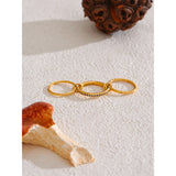 18K Gold Plated New Stainless Steel AAA Cubic Zirconia Layered Round Stackable Ring