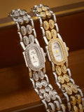 Fashion Gold Bracelet Stainless Steel Quartz Vintage Ladies Watches -  Zircon Diamonds Wristwatches Gifts for Women