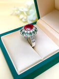 Vintage Fashion 4 Carat Flower Red Ring Inlaid with High Quality AAAAA High Carbon Diamonds - Party Engagement Jewellery - The Jewellery Supermarket