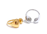18K Gold Plated Stainless Steel High Quality Minimalist Smooth Fashion Adjustable Ring