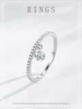 Delicate Dangling Round AAAA Lab Created Diamond 925 Silver Unique Design Ring