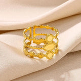 New In Stainless Steel 14K Gold Colour Rings For Women and Girls - Ideal Trendy Fashion Rings, Ideal Gifts - The Jewellery Supermarket