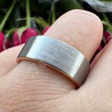 Pipe Cut Brushed Finish 4/6/8MM Rose Classic Tungsten Carbide Wedding Rings