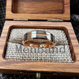 Groove Center Surface and Bevel Polished 6/8mm Tungsten Carbide Men's Women's Rings