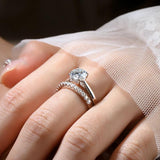 Sparkling GRA Certified Moissanite DiamondS Engagement Wedding Ring Sets for Women S925 Sterling Silver Fine Jewelry