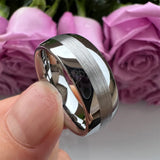 Dome Band Center Brushed 8MM 10MM Men's and Women's Tungsten Carbide Rings