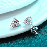 Splendid VVS1 D Colour 2-4CT Real Heart Cut Moissanite Diamonds Stud Earrings Sterling Silver Fine Jewellery Earrings