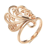 14 Karat Gold Filled Fashion Glossy Unique Pattern Ethnic Big Rings for Women