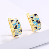 Blue Epoxy Handmade Enamel Small Fish Shape Party Classic Earrings for Women