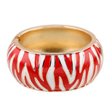 New Lady's Enameled Colorful Wide Cuff Bracelet - Bohemia Stripes Bangle for Women Statement Jewellery - The Jewellery Supermarket