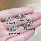 925 Sterling Sliver High-end Crown Moissanite Diamond Heart Screw Stud Earrings For Women