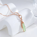 Personality 14K Filled Rose Gold Oval Mist Green AAA Zircon Pendant - Luxury Necklace for Women Party Jewellery