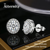 Selection of 0.5-2ct Cut 3EX D VVS1 Moissanite Diamonds Silver Stud Earrings