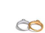 18K Gold Plated Fashion Stainless Steel Rose Flower Ring Charm Jewellery