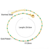 Double Layer Coin Disc Pendant Anklets - Gold Colour Stainless Steel Anti-allergic Rope Chain Jewellery - The Jewellery Supermarket