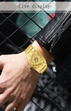 New Arrival Triangle Design Golden Waterproof Stainless Steel Men Sports Quartz Watches - Popular Choice