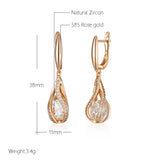 14K Gold Filled Luxury AAA Zircon Diamonds Long Dangle Sparkling Earrings For Women
