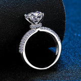 Amazing 100% Real Moissanite With Pave Band 2CT 925 Sterling Silver Diamond  Engagement Wedding Dream Bridal Rings