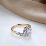 Luxury Vintage Style 14K Rolled Rose Gold Micro-wax Inlay AAA Zircon Diamonds Fine Ring - Fashion Jewellery