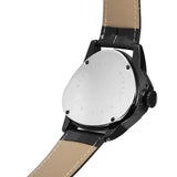 New Arrival Top Brand Hollow Bar Scale Mechanical Triangle Design Black Leather Strap Mechanical Watches for Men