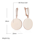 14K Rolled Gold Fashion Glossy Simple Round Dangle Earrings High Quality Fine Jewellery