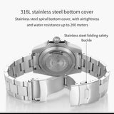 Classic Watch with Ceramic Bezel 200m Water Resistant Casual Quartz Watch