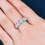 18KGP VVS1 D Colour 3.6CT 5 Moissanite Diamonds S925 Sterling Silver Eternity Ring