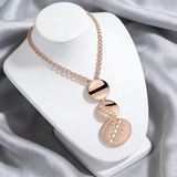 14K Rolled Gold Retro Ethnic Circular Geometric Shape Elegant Pendant And Necklace