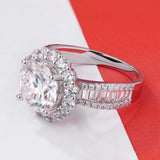 Flower Halo D Colour VVS1 3CT Moissanite Diamonds Ring 925 Silver Wedding Engagement Fine Jewellery GRA Certified
