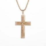 Gold Colour Fashion Cross Rosary Pendant Necklace - Jesus Bead Cross Religious Necklace Faith Amulet Jewellery - The Jewellery Supermarket