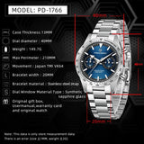 Popular Top Luxury Brand Retro Wide Speed Sport Chronograph VK64  AR with Sapphire glass Quartz Watch For Men