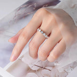 GRA Certified 3mm Round Half Eternity Moissanite Diamonds Rings for Women 925 Silver Engagement Wedding Jewellery