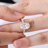 Amazing 4.5CT Oval Cut VVS1 D Colour Moissanite Diamond 18KGP Silver Engagement Ring