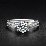 Super D Colour VVS1 1/2/3ct Moissanite Diamonds Silver Engagement Wedding Solitaire Rings with GRA - Fine Jewellery