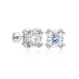 Pear, Princess, Marquise, Cushion Asscher Cut Silver Moissanite Diamonds Stud Earrings