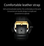 Quality Leather Strap Male Quartz Watch Casual Simple Fashion Male Wristwatch Waterproof with Stopwatch Alarm